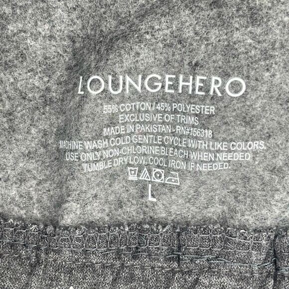 Loungehero Men’s Gray Drawstring Cotton Blend Joggers Size Large - Picture 12 of 14